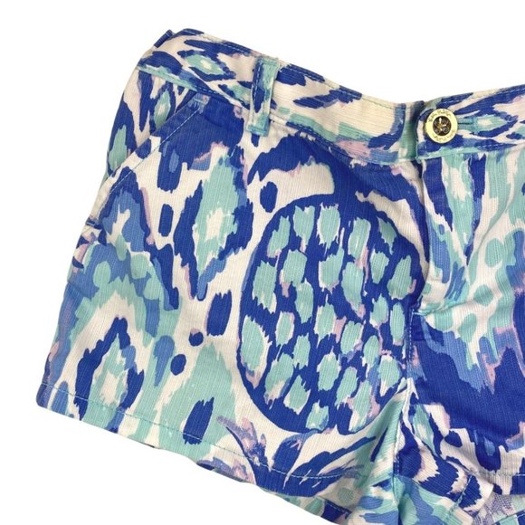 Lilly Pulitzer Short Pineapple Print White, Blue, Aqua 14 - Picture 3 of 6